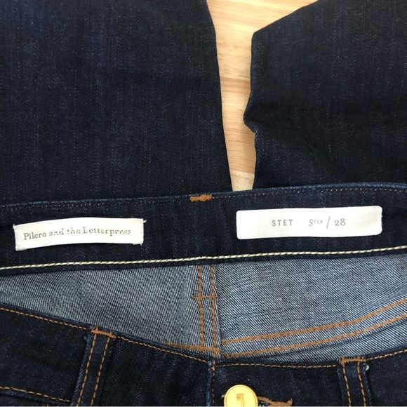 Pilcro & the Letterpress Anthro The Stet Dark Denim Jeans Mid Rise Ankle size 28 - Picture 10 of 13